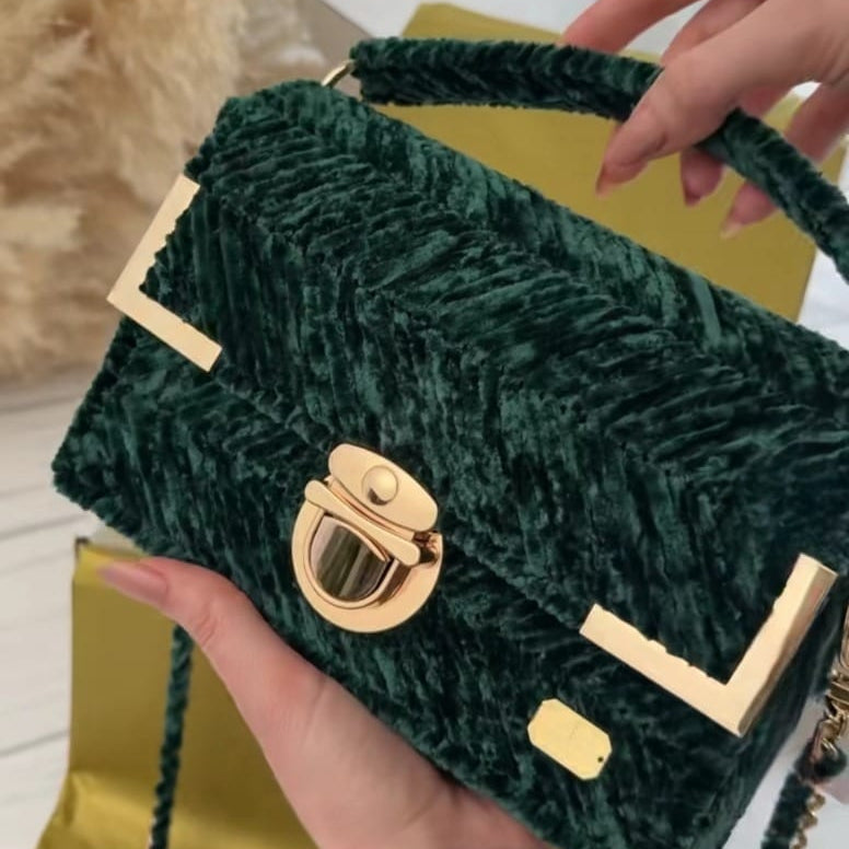 Green Velvet Handbag