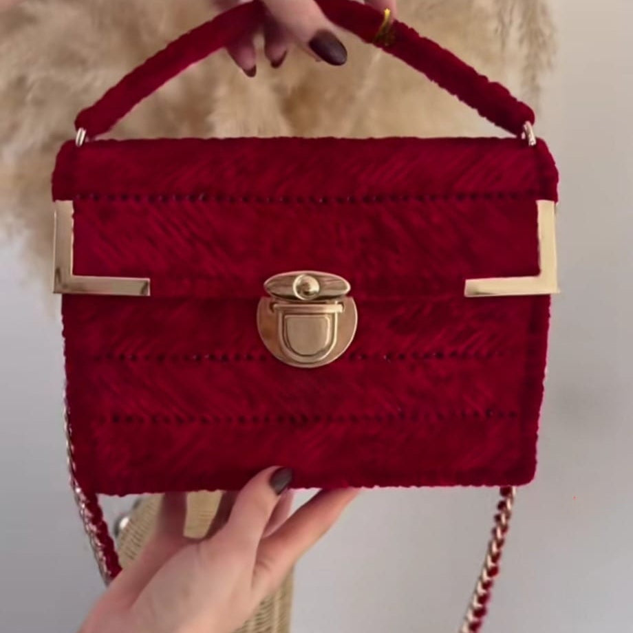 Red Velvet Handbag