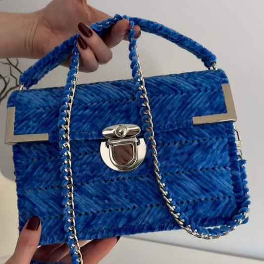 Blue Velvet Handbag